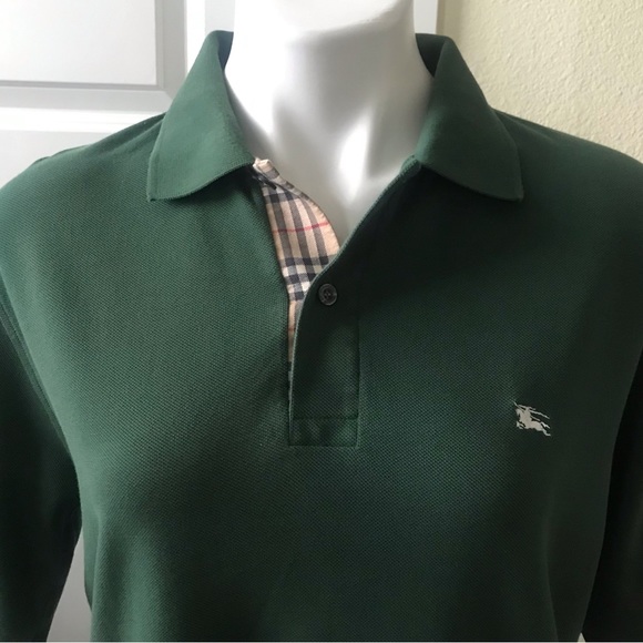 Men’s Burberry London Classic Polo Dark Green Small - Picture 2 of 10
